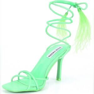 Steve Madden Bryden Lace Up Feather Sandal Heels